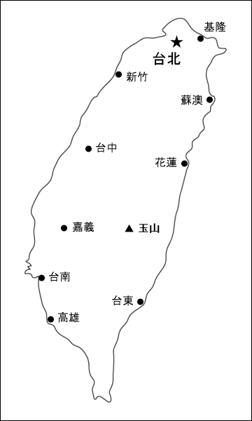 日本語版 台湾白地図