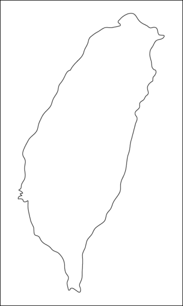 台湾島のみ台湾白地図