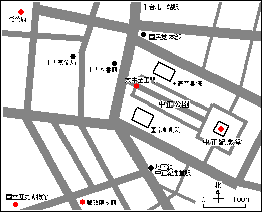 Map of Chiang Kai-shek Memorial Hall